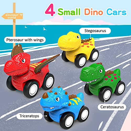 ENJSD Dinosaur Toys for 1 2 3 4 Year Old Boys Girls, 5 in 1 Dinosaurs Truck Toys for Boys Age 3-5 with Roar Sound & Lights, Friction Powered Dinosaur Toy Cars, Best Gift for Baby Kids & Toddler Toys