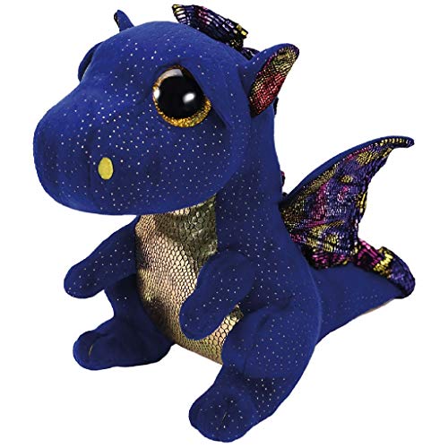 Ty Toys 37260 TY SAFFIRE Blue Dragon-Boo MED, Multicolored, 24 cm