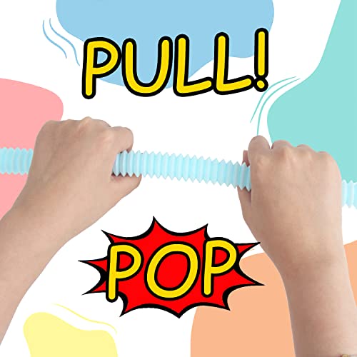VEYLIN Pop Tubes,6PCS Sensory Fidget Toys Toddler Sensory Toys Fidget Toys for Sensory Kids and Kids Learning Toys