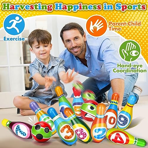 3-6 Year Old Boy Girl Toddler Toys: Kids Early Educational Toy Gift Active Game for Kids Girls Boys Age 2 3 4 Toddler Birthday Present Gift Party Games Bowling Set Toy for 2-5 Year Olds Kid Child