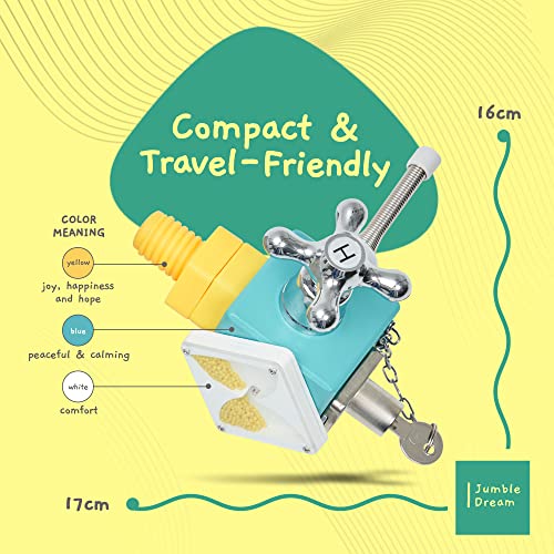 Jumble Dream Wooden Sensory Activity Cube Toy - Handmade Montessori Fidget Educational Travel Toy for Toddler Early Development Autism & ADHD