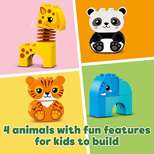 LEGO 10955 DUPLO My First Animal Train, Toys for Toddlers and Kids 1.5-3 Years Old with Elephant, Tiger, Panda and Giraffe Figures, Learning Toy