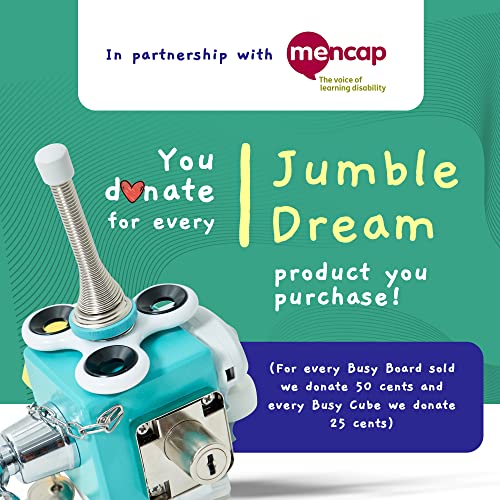 Jumble Dream Wooden Sensory Activity Cube Toy - Handmade Montessori Fidget Educational Travel Toy for Toddler Early Development Autism & ADHD