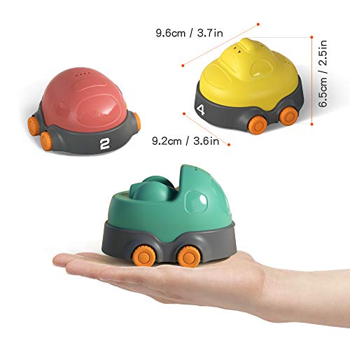 Baby Toy Car with Play Mat,Kids Educational Stacked Toy,Trucks Play Vehicles Toy Car Toy Set with Activity Play Mat,Construction Vehicles Gifts Sets for Kids Toddlers,Boys and Girls (Pack of 8)