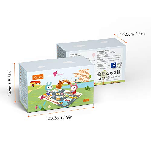 Baby Toy Car with Play Mat,Kids Educational Stacked Toy,Trucks Play Vehicles Toy Car Toy Set with Activity Play Mat,Construction Vehicles Gifts Sets for Kids Toddlers,Boys and Girls (Pack of 8)