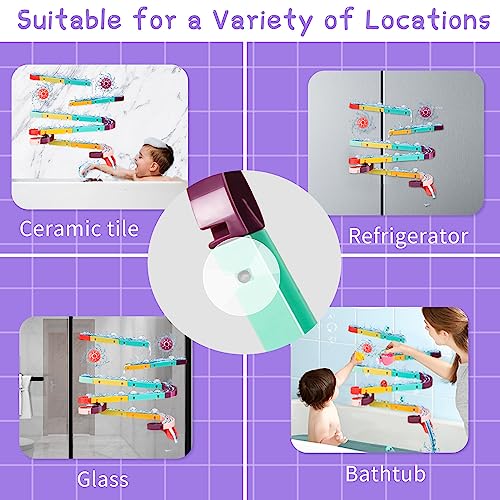 Bath Toys 45Pcs Bath Track Game Shower Toys Water Slide with Suction Cups Water Toys Bath Time DIY Educational Bath Slide Toy for 3 4 5 6 Year Olds Boys Girls Toddlers Kids