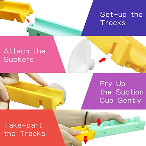 Bath Toys 45Pcs Bath Track Game Shower Toys Water Slide with Suction Cups Water Toys Bath Time DIY Educational Bath Slide Toy for 3 4 5 6 Year Olds Boys Girls Toddlers Kids