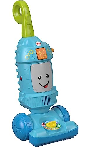 Fisher-Price Laugh & Learn Toddler Toy Light-Up Learning Vacuum Musical Push Along for Pretend Play Ages 1+ Years, FNR97