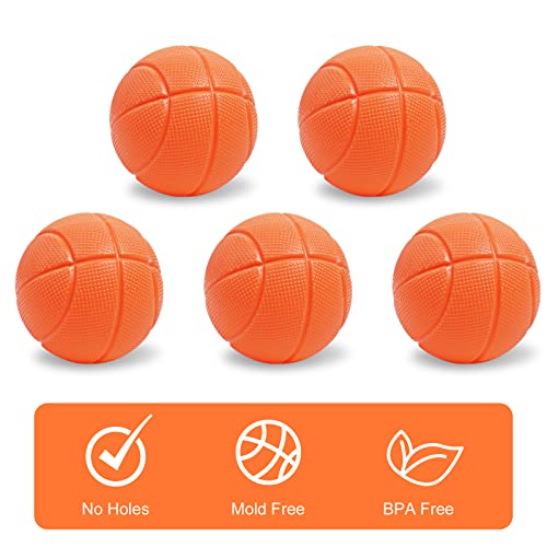 Vicloon Bath Basketball Hoop for Baby, Bath Toy Fun Basketball Hoop & Balls Set 5 Balls Included, Bath Toys Bathtub Basketball Hoop with Strong Suction Cup, Fun Toddler Bath Toys