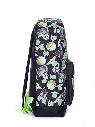 Star Wars The Mandalorian Baby Yoda Childrens Backpack Black Green