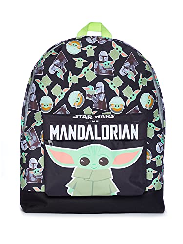 Star Wars The Mandalorian Baby Yoda Childrens Backpack Black Green