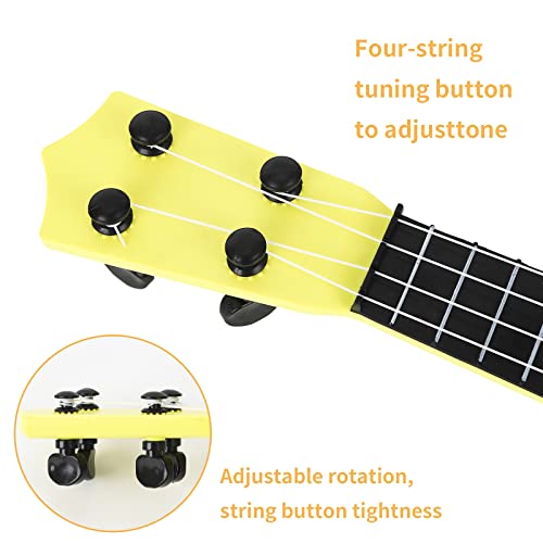 43 CM Kids Ukulele Guitar Toy, Guitar Musical Toy Ukulele Instrument, with 4 Adjustable Strings Mini Guitar and Picks for Toddlers Boys and Girls