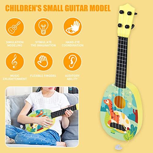 43 CM Kids Ukulele Guitar Toy, Guitar Musical Toy Ukulele Instrument, with 4 Adjustable Strings Mini Guitar and Picks for Toddlers Boys and Girls