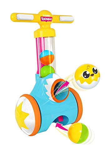 TOMY Toomies Pic and Pop Push Along Baby Toy | Toddler Ball Popper With Ball Launcher And Collector | Suitable For 18 Months, 2 and 3 Year Old Boys and Girls