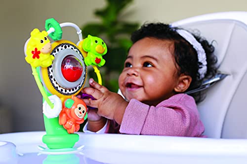 Infantino Jungle Ferris Wheel - Spinning High Chair Toy with Three Jungle Animals and Music and Practical Suction Cup, Multi-Colour