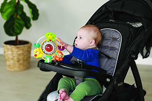 Infantino Jungle Ferris Wheel - Spinning High Chair Toy with Three Jungle Animals and Music and Practical Suction Cup, Multi-Colour