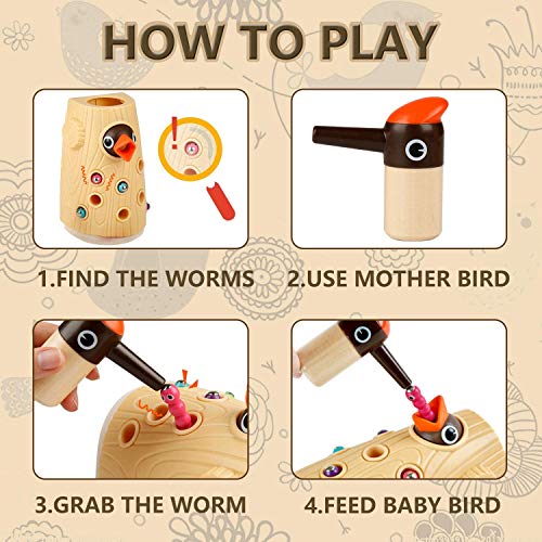 TOP BRIGHT Toddler Magnetic Bird Toys for 2 3 Year Olds Boy Girl Gifts, Childrens Learning Games for Two Year Old Birthday Present, Montessori Sensory Toys for Kids Age 2 3 4