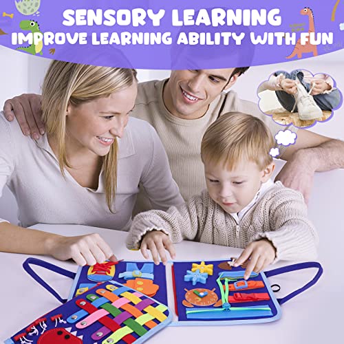 Busy Board for Toddlers, Montessori Sensory Toys Activity Board for Fine Motor Skills, Preschool Educational Learning Gifts for 1 2 3 4 5 Year Old Girls & Boys, Autism Toys, Car Airplane Travel Toy