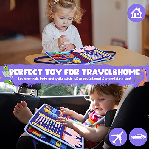Busy Board for Toddlers, Montessori Sensory Toys Activity Board for Fine Motor Skills, Preschool Educational Learning Gifts for 1 2 3 4 5 Year Old Girls & Boys, Autism Toys, Car Airplane Travel Toy