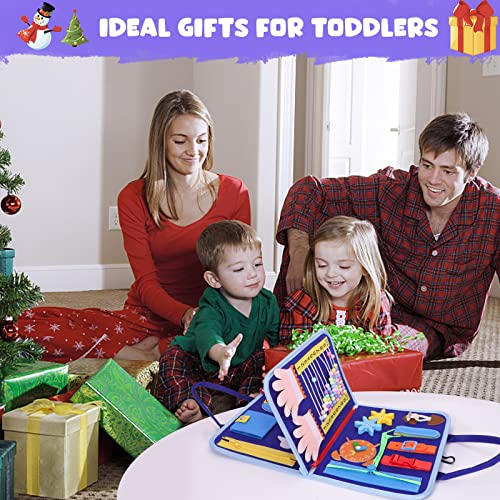 Busy Board for Toddlers, Montessori Sensory Toys Activity Board for Fine Motor Skills, Preschool Educational Learning Gifts for 1 2 3 4 5 Year Old Girls & Boys, Autism Toys, Car Airplane Travel Toy