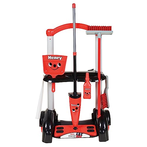 Casdon Henry Cleaning Trolley Henry-Inspired Toy Cleaning Trolley For Children Aged 3+ Wheels Around From Room To Room