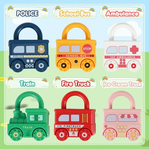 Kizmyee Lock and Key Toy, Montessori Toys for 1 2 3 4 5 Toy Toddler Activities Matching Counting Game Educational Learning Toys for Kids Boys Girls