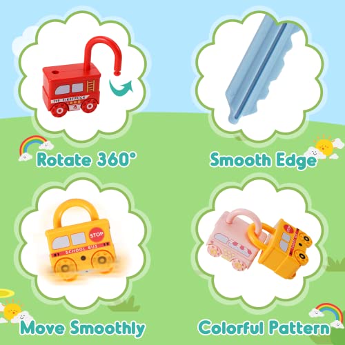 Kizmyee Lock and Key Toy, Montessori Toys for 1 2 3 4 5 Toy Toddler Activities Matching Counting Game Educational Learning Toys for Kids Boys Girls