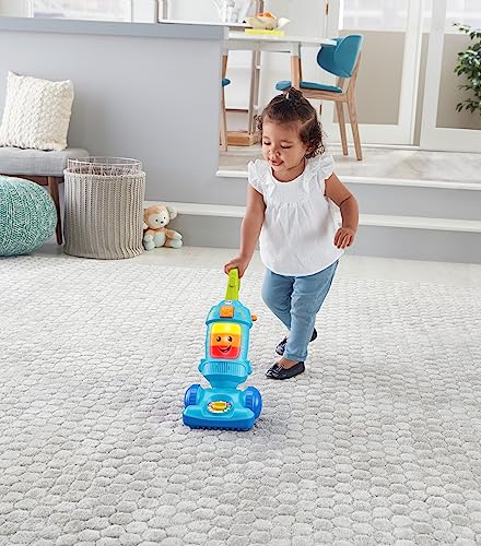 Fisher-Price Laugh & Learn Toddler Toy Light-Up Learning Vacuum Musical Push Along for Pretend Play Ages 1+ Years, FNR97