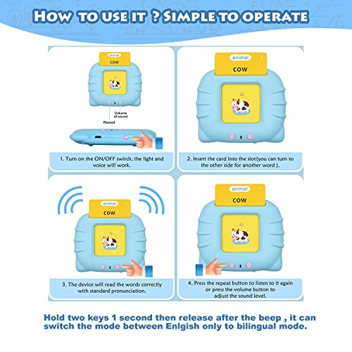 KEEPWISH® Talking Flash Cards Educational Toys with 224 Words for Toddlers 2 3 4 5 6 Years updated version Reading Toy for Kids Christmas Birthday Gift…