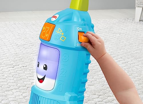 Fisher-Price Laugh & Learn Toddler Toy Light-Up Learning Vacuum Musical Push Along for Pretend Play Ages 1+ Years, FNR97