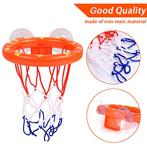 ENTHUR Bath Toy Fun Basketball Hoop & Balls Set for Boys and Girls Kid & Toddler Bath Toys Gift Set 3 Balls Included