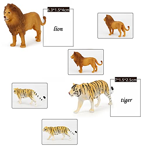 Fun Gift Toddler Zoo Animals Games Toys for Kids, 12 Piece Plastic Animal Figures, Realistic Toy Set for Kids Include Lion, Panda, Tiger, Perfect for Education, Gifts for Kids 3+ Years Boys Girl