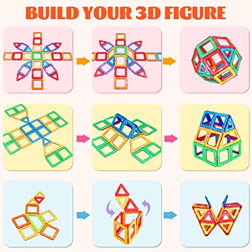 Magnetic Building Blocks,Magnetic Tiles Toys for 3 4 5 6 Years Old Kids Boys Girls Toddler,Educational Construction Toys/Learning Resources Games for Toddlers Age 7 8 9 10 Birthday