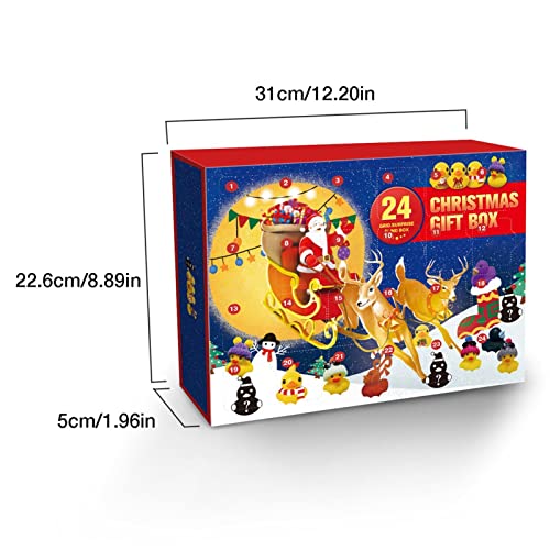 Mini Christmas Rubber Ducks Advent Calendar with 24PCS Toys, Toddler Kids Christmas Toys Advent Calendar 2022, Creative Bath Toy for Baby, Gifts