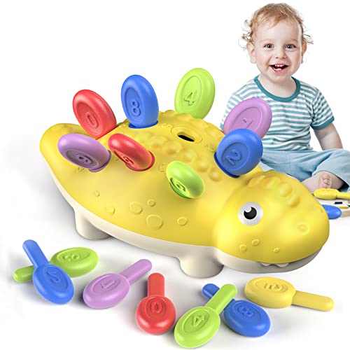SUPFEEL Sensory Toys for 1 Year Old, Baby Toy for Counting Dinosaur Toddler Autism Toy, Kids Sorting Toy with Color Match Montessori Toy for 18+Month Kid-Birthday for 1 2 3 Years Old Boys Girls