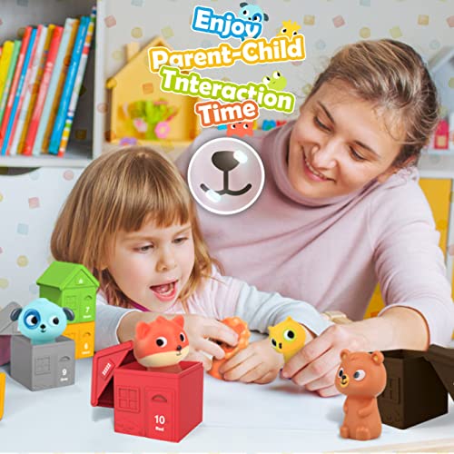 Pet Figures Playset Toy, Realistic Pet House with Number, Role Play Montessori Educational Toys Gift for Toddler Boys Girls 3 4 5 6 Years