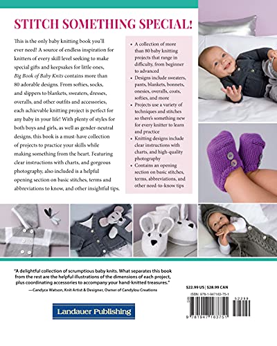 Big Book of Baby Knits: 80+ Garment and Accessory Patterns (Landauer) Adorable Knitting Projects for Clothing, Blankets, Toys, and Accessories for Babies, with Boy, Girl, and Gender-Neutral Designs