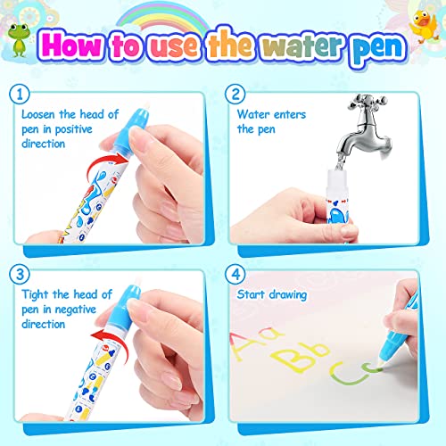 SAITCPRY Toddler Toys for 2 3 4 5 Year Old Boys Girls, Aqua Doodle Gifts for 1-6 Year Girls Stocking Fillers , Educational Toys for 2-5 Year Olds Water Mat Birthday Gift for Kids