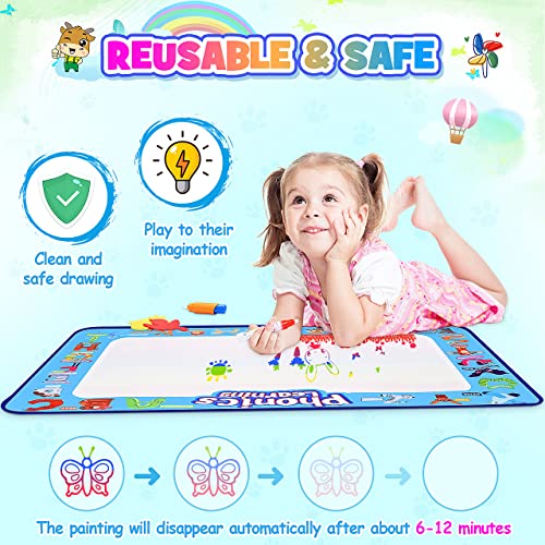 SAITCPRY Toddler Toys for 2 3 4 5 Year Old Boys Girls, Aqua Doodle Gifts for 1-6 Year Girls Stocking Fillers , Educational Toys for 2-5 Year Olds Water Mat Birthday Gift for Kids