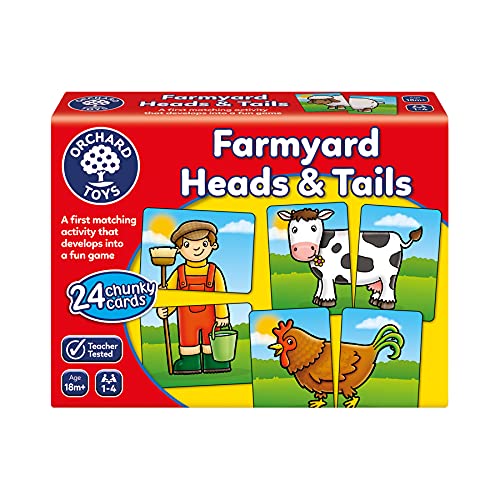 Orchard Toys Farmyard Heads and Tails Game, Memory & Matching Pairs Card Game, Educational Games and Toys for Toddler and Preschool, 18-Month-Old and Up