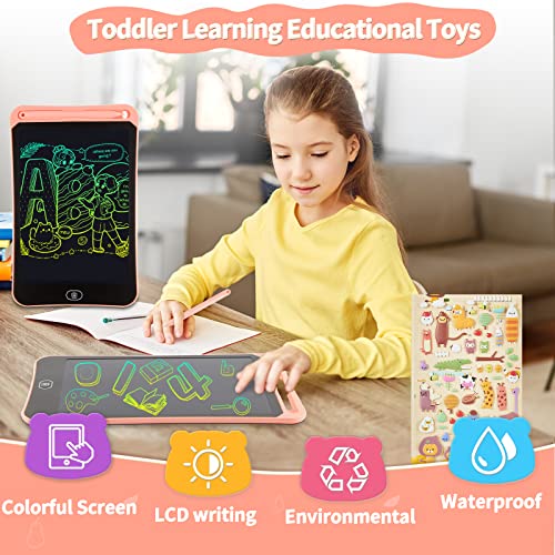 Toys Gifts for 2 3 4 5 6 Year Old Boys Girls, Genialba 8.5 inch LCD Writing Tablet Colorful Screen Drawing Board Toddler Toys Learning Educational Toys Gifts for Birthday Christmas (Pink)