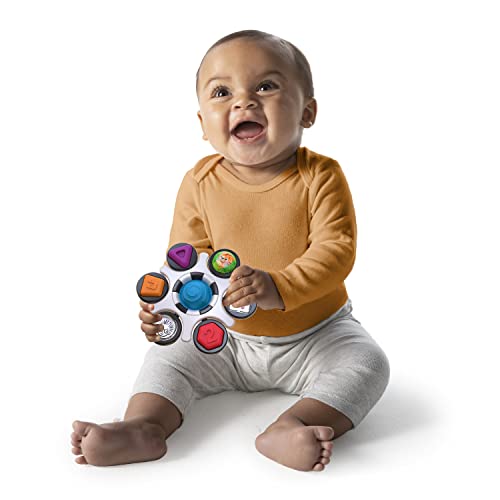 Baby Einstein Curiosity Clutch Fidget Sensory Toy and Pop It Rattle, BPA Free Infant Teether, Age 3 Months+