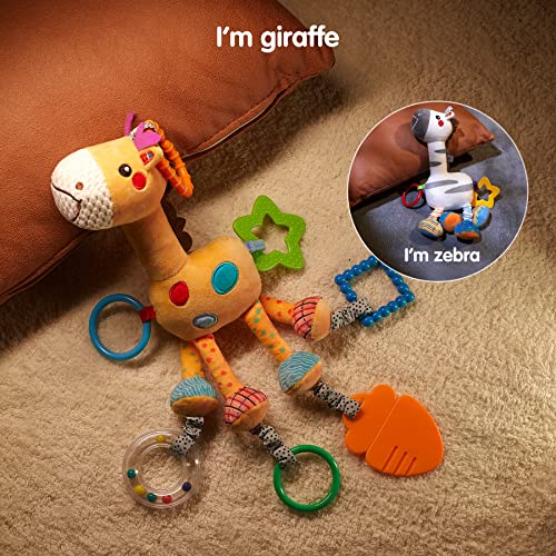 TUMAMA KIDS Baby Toys for 0,3,6,9,12 Months,Plush Animal Rattle Toys,Soft Baby Car Seat Stroller Pram Hanging Toys,Sensory Christmas Toys Gift for Infants Newborn Boys Girls(2 Pack) (TM278)