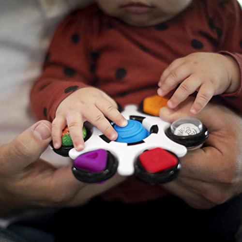 Baby Einstein Curiosity Clutch Fidget Sensory Toy and Pop It Rattle, BPA Free Infant Teether, Age 3 Months+