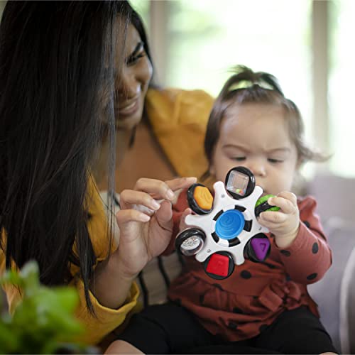 Baby Einstein Curiosity Clutch Fidget Sensory Toy and Pop It Rattle, BPA Free Infant Teether, Age 3 Months+