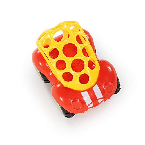 Bright Starts Oball Rattle & Roll Sports Race Car Toy Push and Go Vehicle, Easy Grasp, Ages 3 Months+, Red