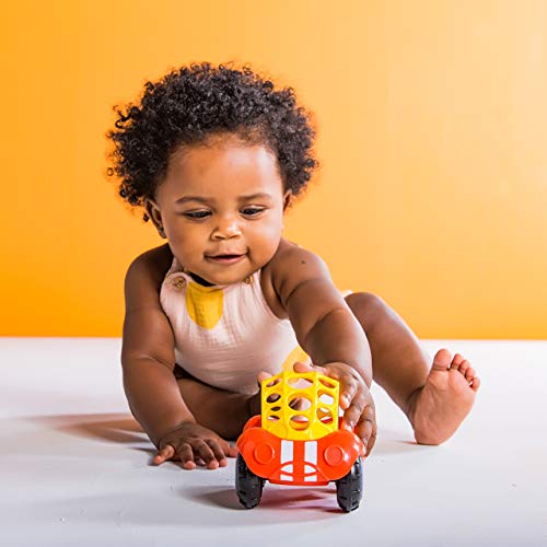 Bright Starts Oball Rattle & Roll Sports Race Car Toy Push and Go Vehicle, Easy Grasp, Ages 3 Months+, Red