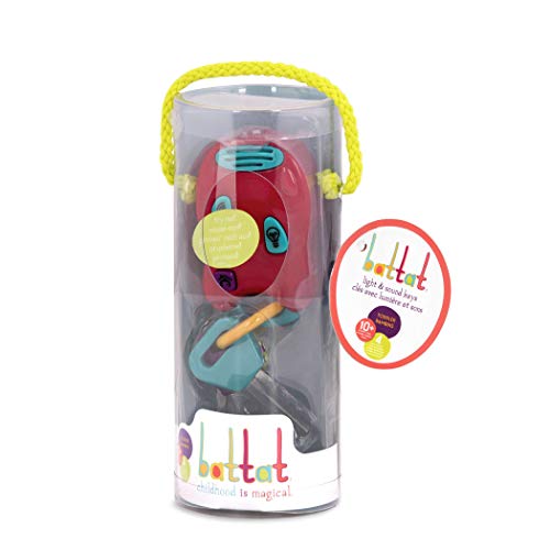 Battat Toy Keys – 3 Keys & Remote with 4 Fun Sounds – Mini Flashlight – Toy Car Keys with Fob for Baby, Toddler – Light & Sound Keys – 10 Months +