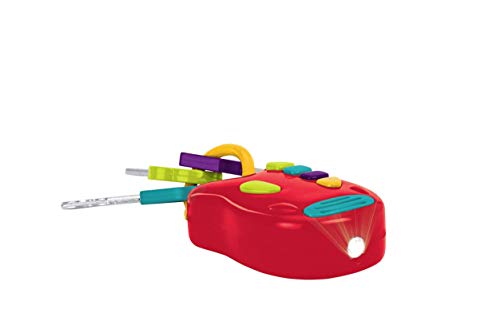 Battat Toy Keys – 3 Keys & Remote with 4 Fun Sounds – Mini Flashlight – Toy Car Keys with Fob for Baby, Toddler – Light & Sound Keys – 10 Months +