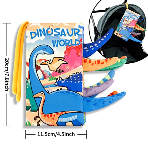 Baby Book Toys 0-6 Months - Sensory Soft Books Toy for Newborn High Contrast Crinkle Cloth Tails Book Babies First Gift Early Development Activity Bath Book Toys for Infants 0 3 6 12 Months